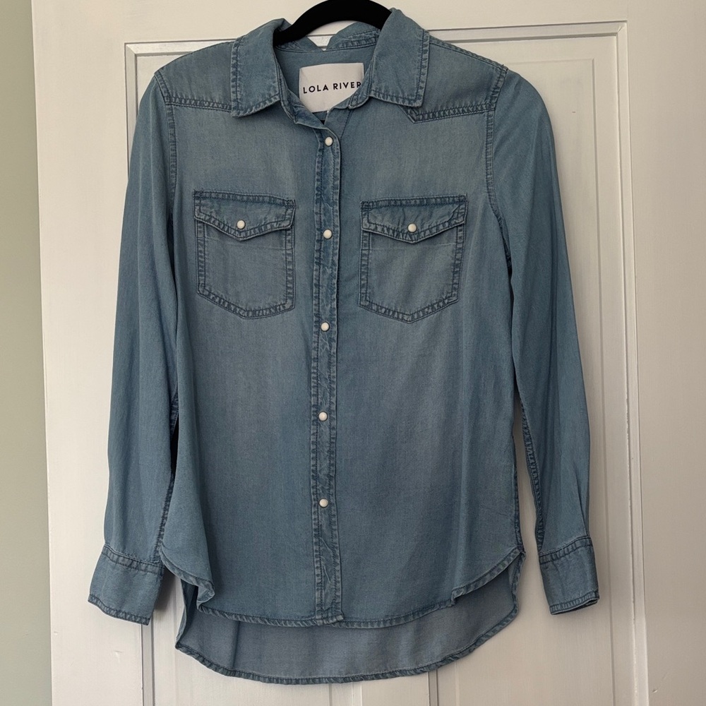 Lola River Women's Blue Button Down Shirt
